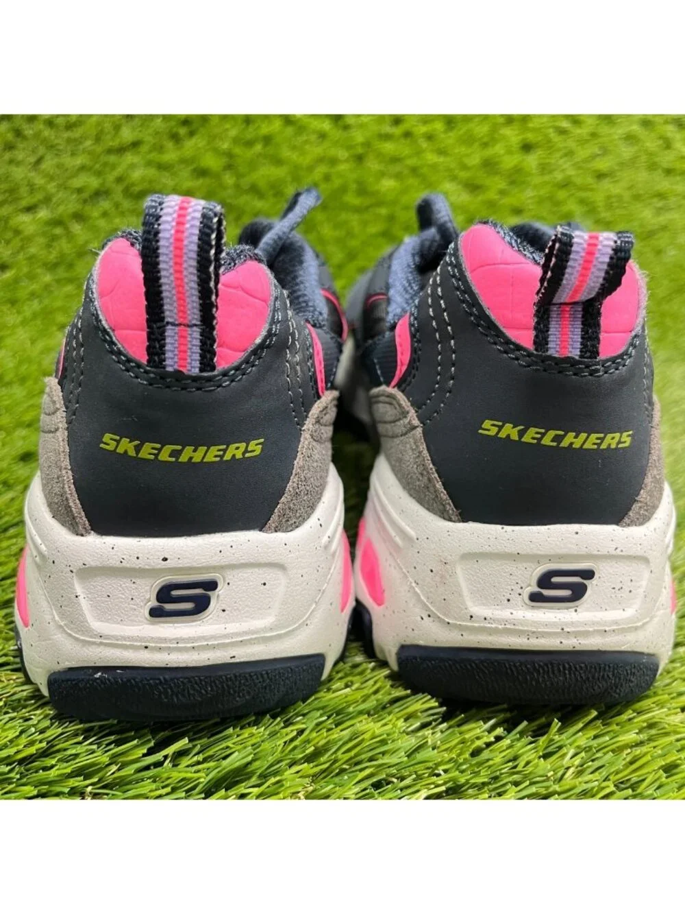 Skechers D'Lites Bold Views Womens Size 7.5 Navy Blue Running Shoes Sneakers